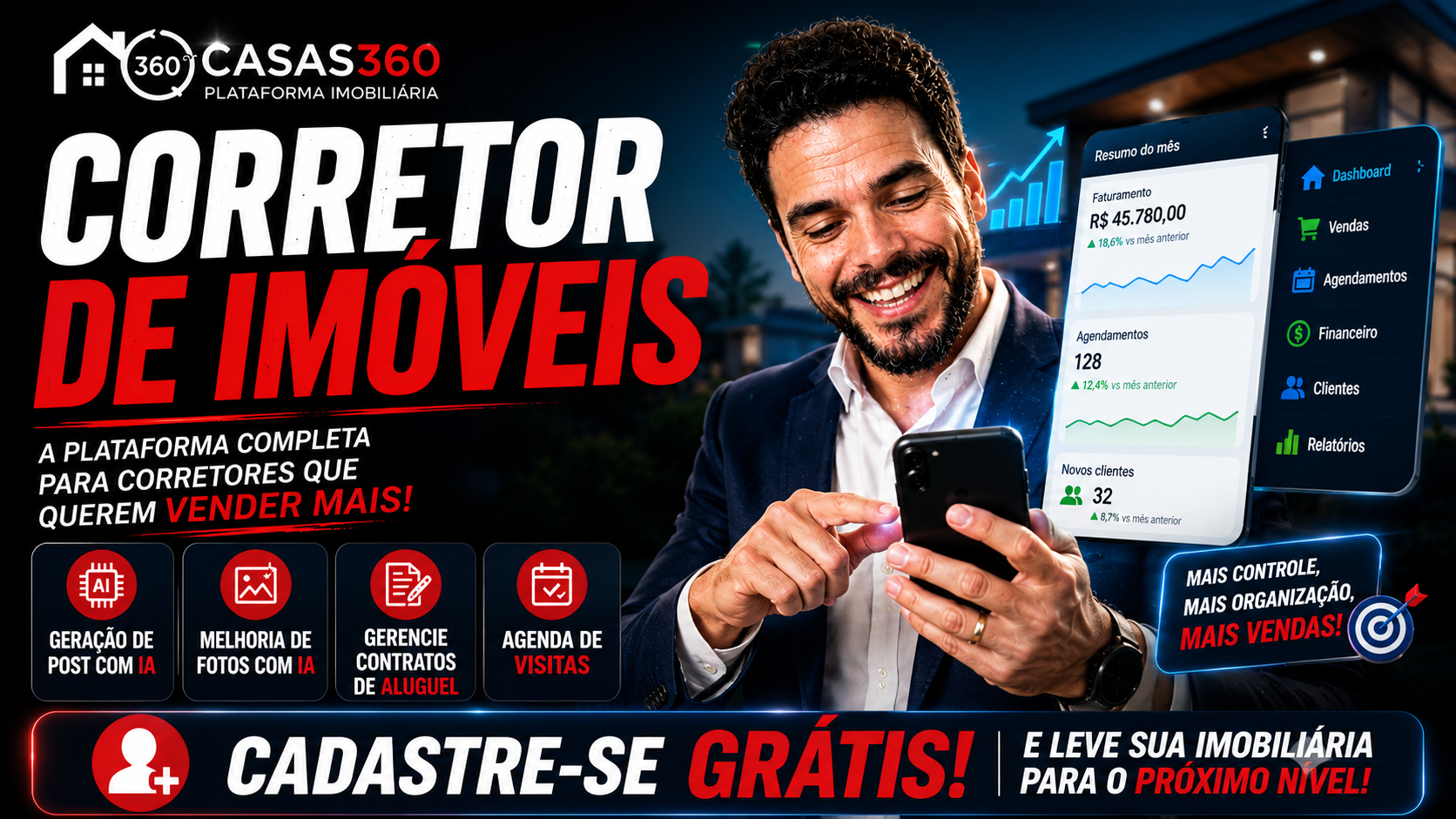 Visual da plataforma Casas360