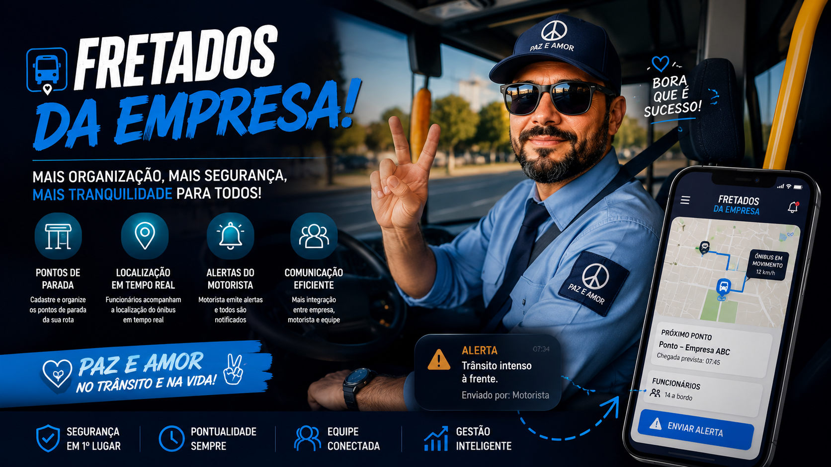 Visual da plataforma Fretado