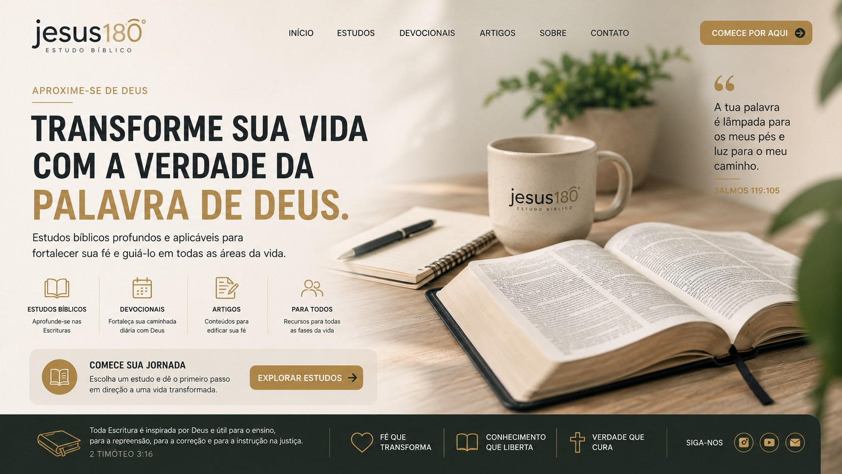 Visual da plataforma Jesus 180