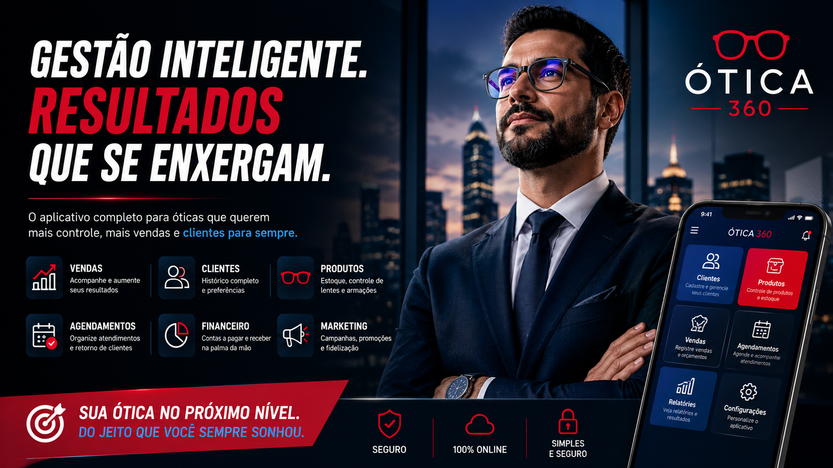 Visual da plataforma &Oacute;tica