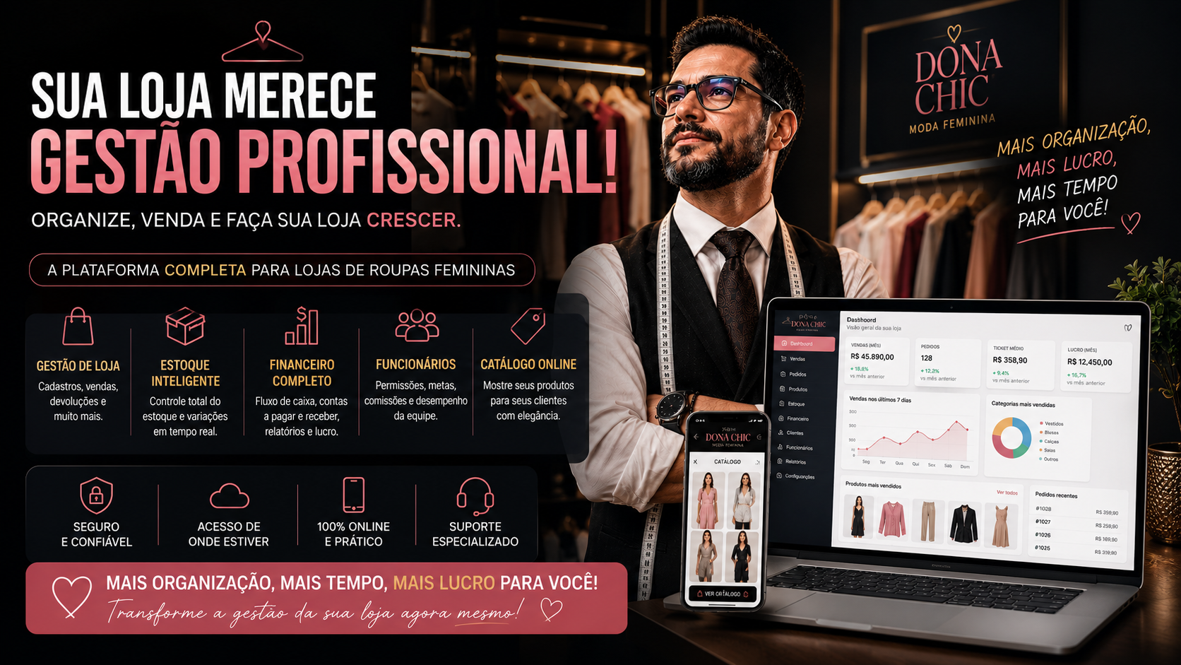 Visual da plataforma Roupas